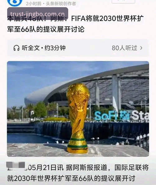 2030世界杯扩军至66队？从竞博体育平台看中国男足参赛前景深度评测